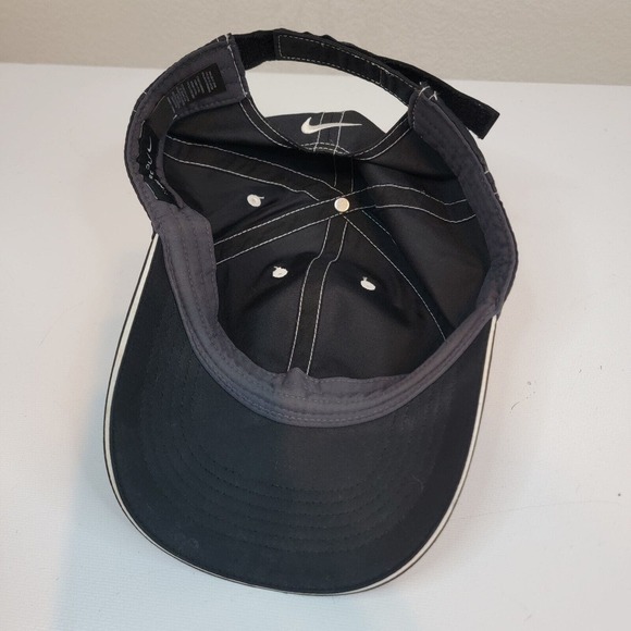 Nike Golf Mens Black White Outline Tech Adjustable Strapback Hat Cap Lightweight - Picture 6 of 10